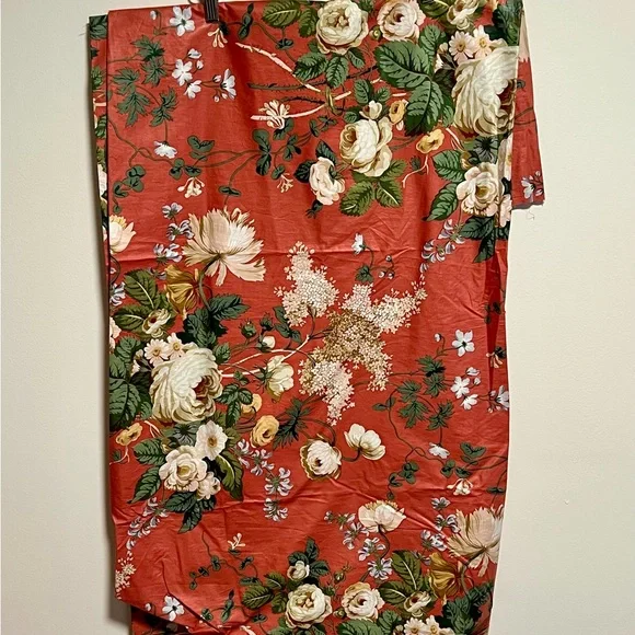 VTG Floral Designer Brunschwig & File Fabric in Coral Pink and Green 12 yards - Picture 2 of 14